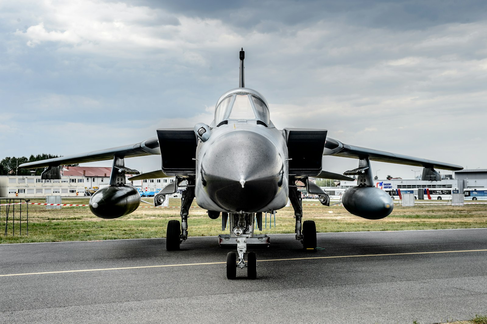 Military aircraft on display representing defense industry oversight