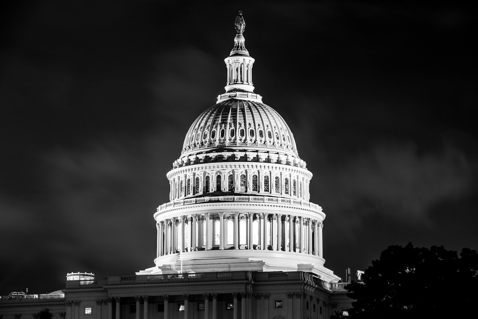 United States Capitol at night representing federal vote and political money accountability